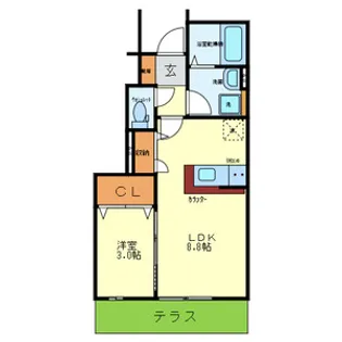 ルクレ【1階】の間取り