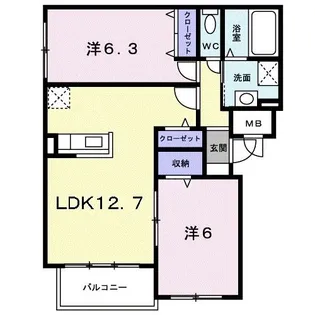 キャッスル矢代【2階】の間取り