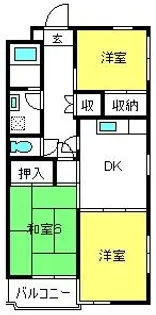 グリーンウッドA棟【2階】の間取り