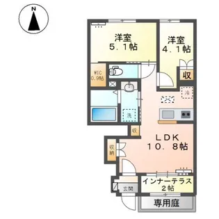 岡山県岡山市東区益野町【アパート】の間取り