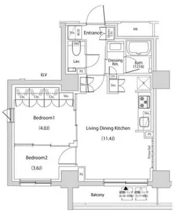 ザ・パークハビオ文京目白台プレイス【10階】の間取り