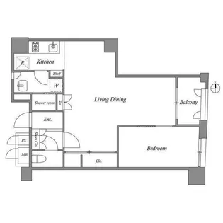 ルネパルティーレ汐留【7階】の間取り