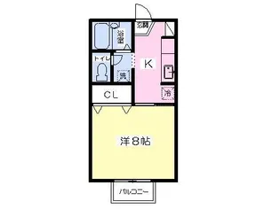 卯の花ハイツ【2階】の間取り