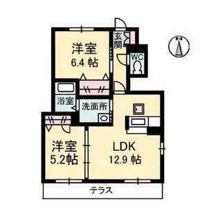 シャーメゾンヴィラC【1階】の間取り