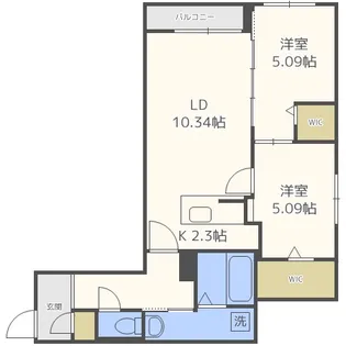 グランドサクセス創成川【3階】の間取り