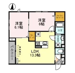 桜DKハイム【1階】の間取り