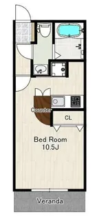 アパルトマン・クリビア【1階】の間取り