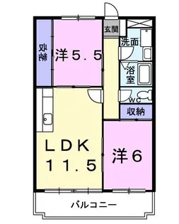 ハイブリッヂB【2階】の間取り