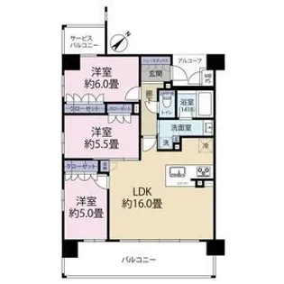 ワコーレ明石ブライトショア【8階】の間取り