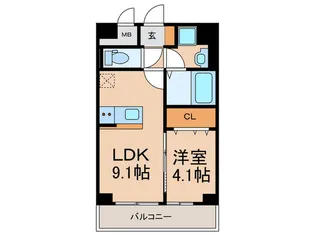 ソフィア原町【9階】の間取り