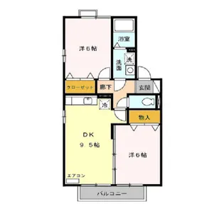 ロジュマンマエバラD【2階】の間取り