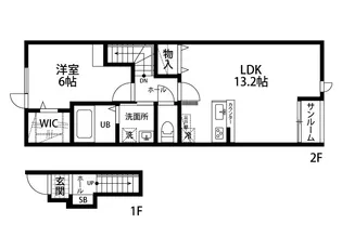フルール ブランシュII【2階】の間取り