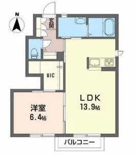 ノースフォレストB【1階】の間取り