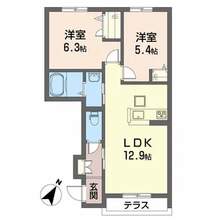 シャーメゾン小泉 B棟【1階】の間取り