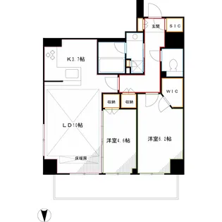 グレーシアタワー三鷹【19階】の間取り