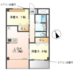 ジャルダン ドゥテ【5階】の間取り