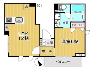 アロン・ド池尻【3階】の間取り