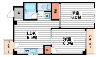 ラカーサ上本町【5階】の間取り