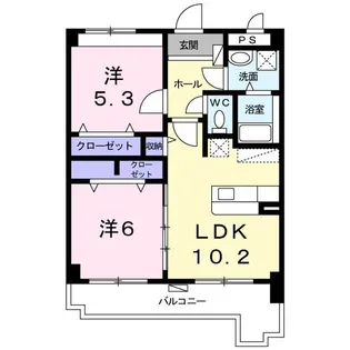 パークサイド美崎【4階】の間取り