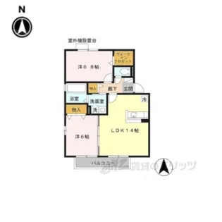 ヒールクリークMイースト【2階】の間取り