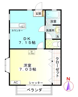 エスポワールオキツ【1階】の間取り