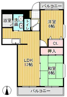 サンロード広上【3階】の間取り