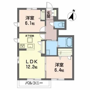 シャーメゾン白樺A【1階】の間取り