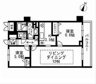 パークフラッツ学芸大学【5階】の間取り