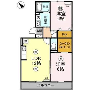コリーヌ ヴェルテ【1階】の間取り
