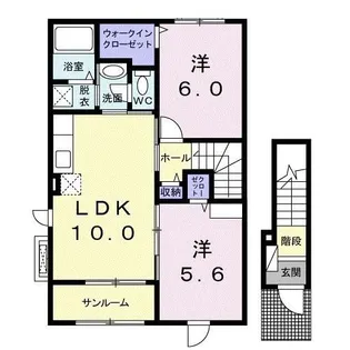 メロウアヴェニューIIB【2階】の間取り