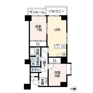プラザ信開糸町【5階】の間取り