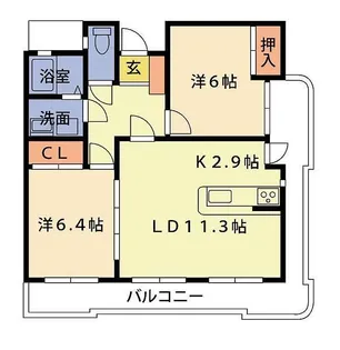 クラブアップル【2階】の間取り