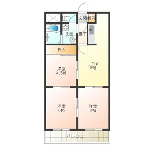 パシフィック花園町【5階】の間取り