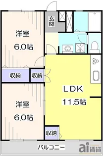 スカイハイツ【1階】の間取り