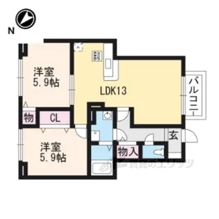 コータ・コートD【1階】の間取り