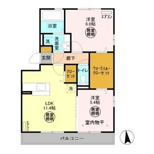サウザンドサニー WEST【2階】の間取り