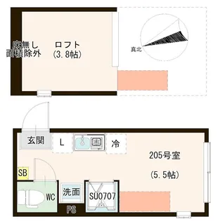 ハーモニーヒルズ北千住【2階】の間取り