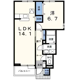 ピュア・パレス (III棟)【1階】の間取り