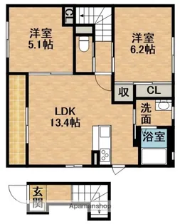 ポドカーパスA【2階】の間取り