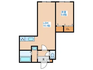 エクセルI番館【1階】の間取り