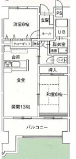 ハーモニー三幸【5階】の間取り