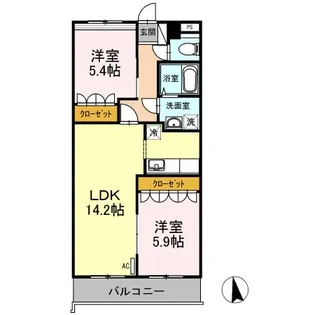 スカイビラ【2階】の間取り