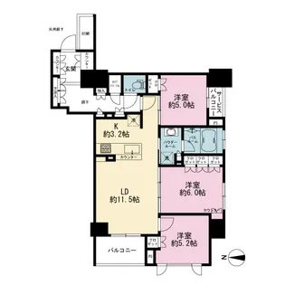 セントラルレジデンス外苑西通り【2階】の間取り