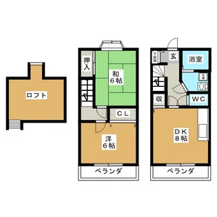 ウッドフィールド【2階】の間取り