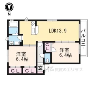 シャーメゾン前田2【2階】の間取り