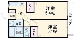 アクアシティ行徳A【1階】の間取り