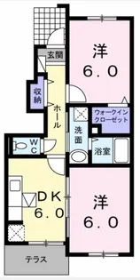 ベル フルーヴ B【1階】の間取り