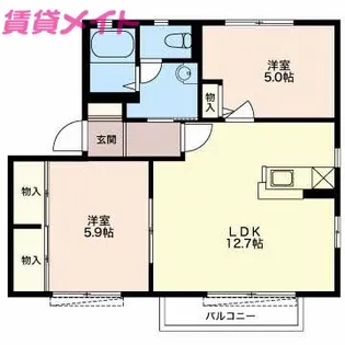 ハイムマグノリア B【2階】の間取り