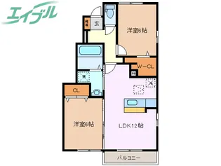 コーポ西山 I【1階】の間取り