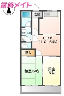 コーポパーシモンII【1階】の間取り